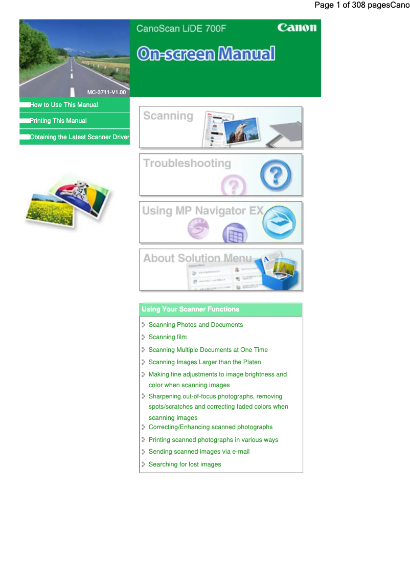 Page 1 de la notice Mode d'emploi Canon CanoScan LiDE 210