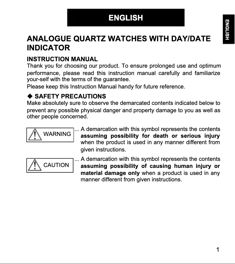 Image de la première page du manuel de l'appareil Diver SZ3V004D