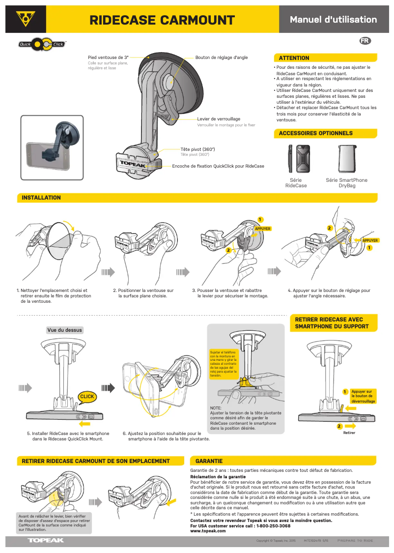 Page 1 de la notice Manuel utilisateur Topeak RideCase