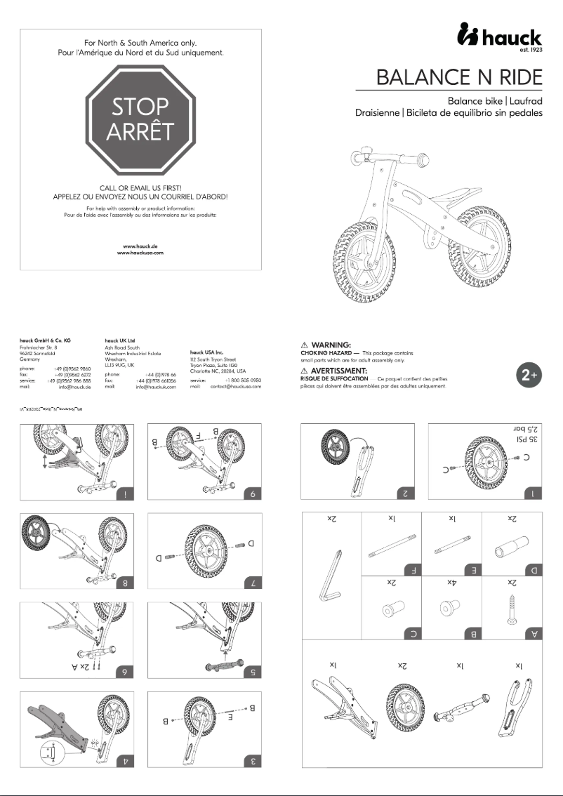 Image de la première page du manuel de l'appareil Balance N Ride