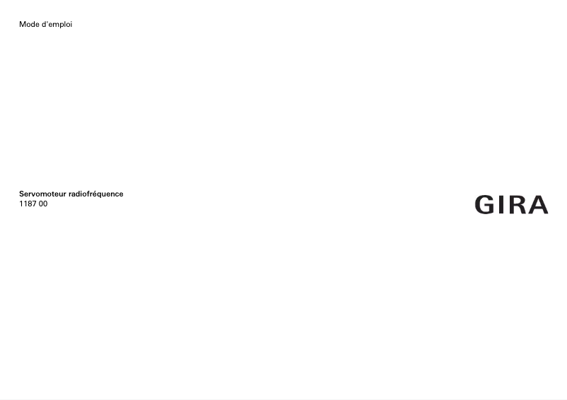 Page 1 of the manual User Manual Gira 1187 00