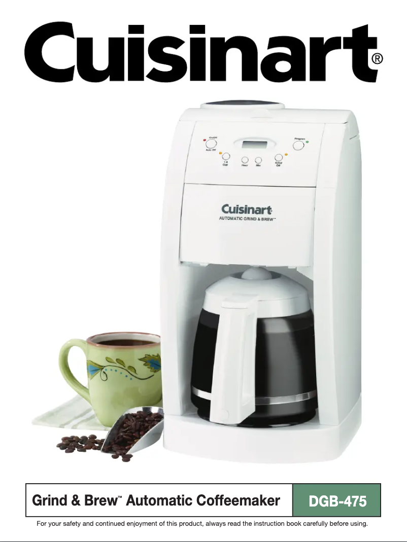 Page n°1 - Manuel utilisateur Cuisinart Grind & Brew DGB-475