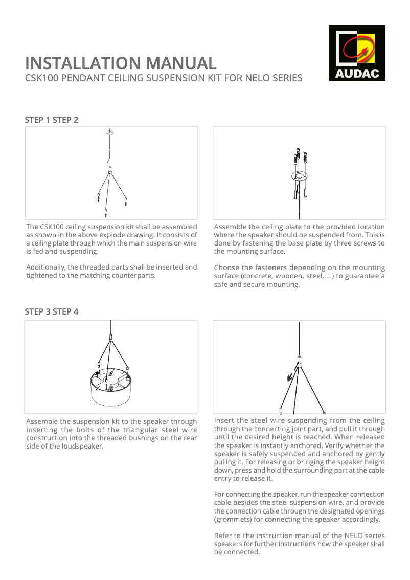 Image de la première page du manuel de l'appareil CSK100