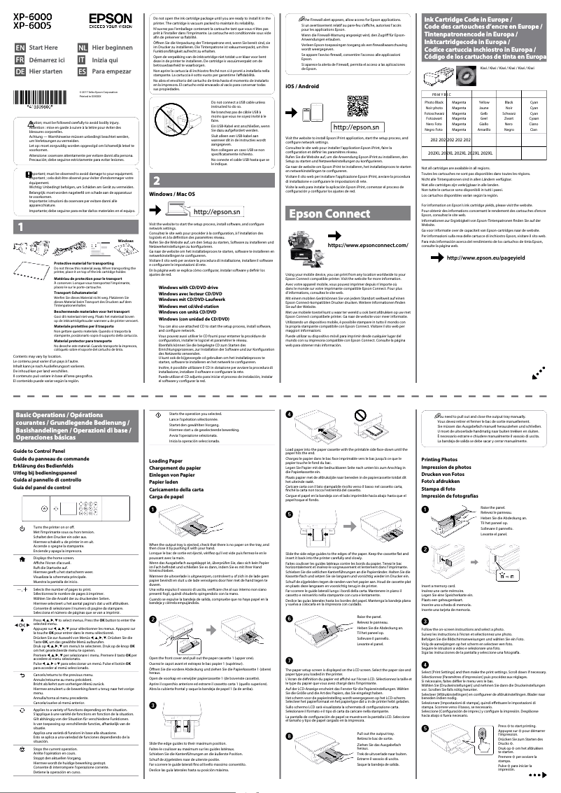 Página 1 del manual Guía de instalación Epson Expression Premium XP-6000