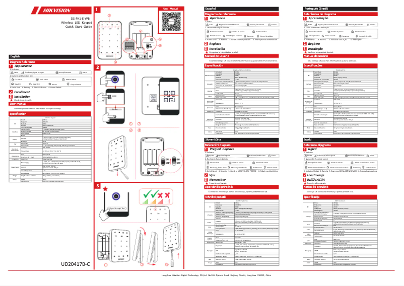 Page n°1 - Guide de démarrage rapide Hikvision DS-PK1-E-WB