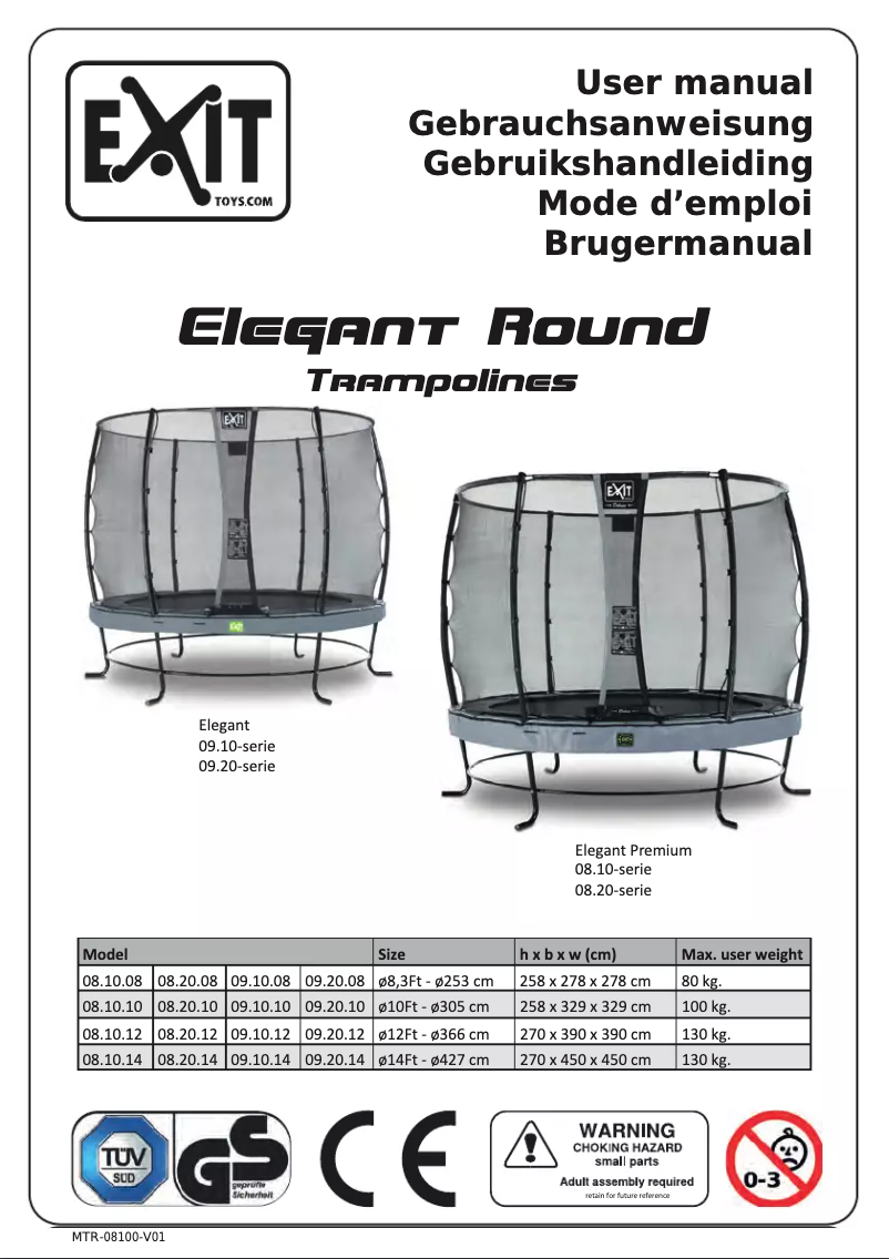 Page n°1 - Manuel utilisateur EXIT Elegant Round
