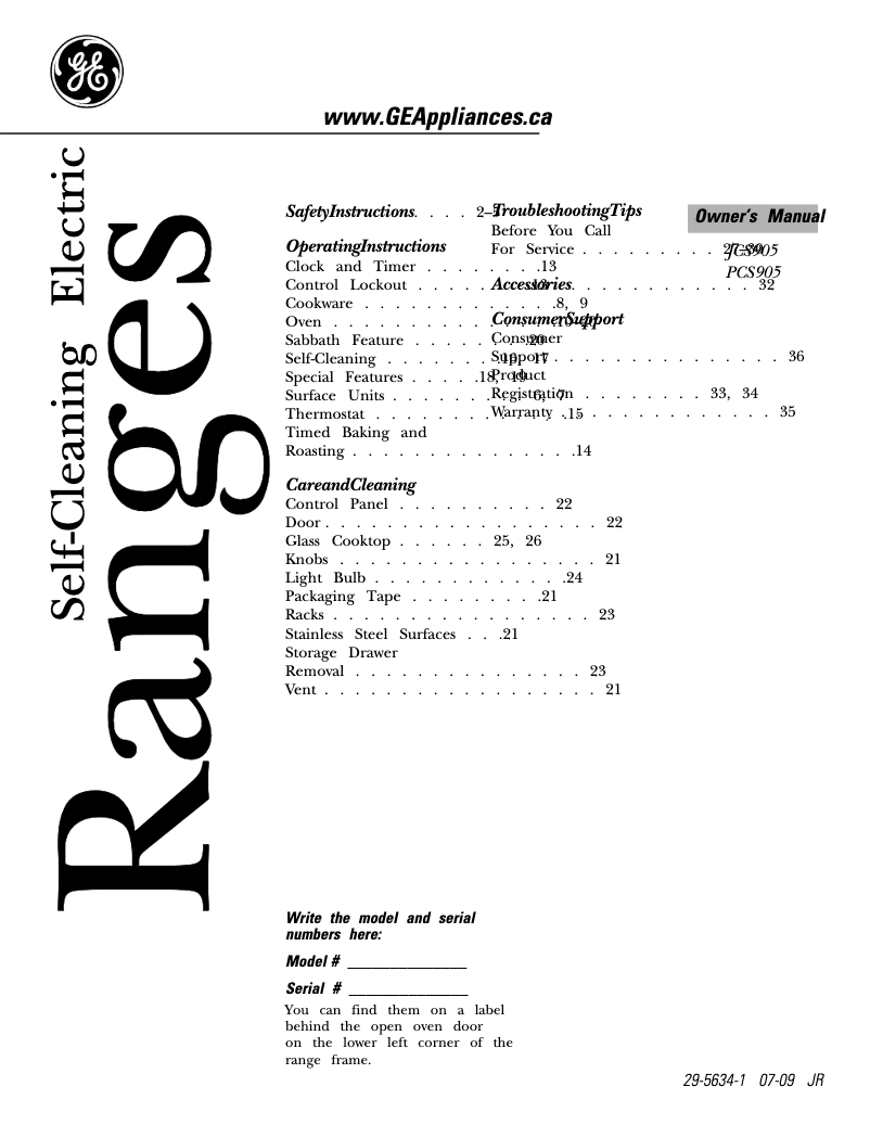 Image de la première page du manuel de l'appareil PCS905DPBB