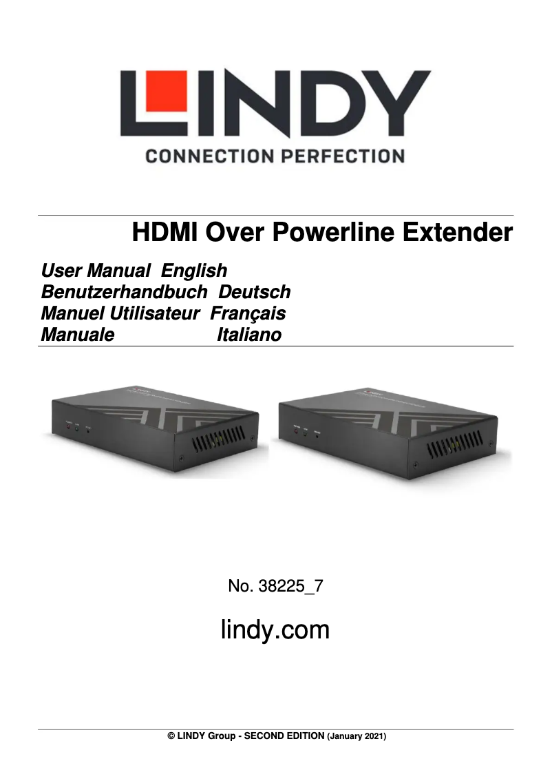 Page 1 de la notice Manuel utilisateur Lindy 38227