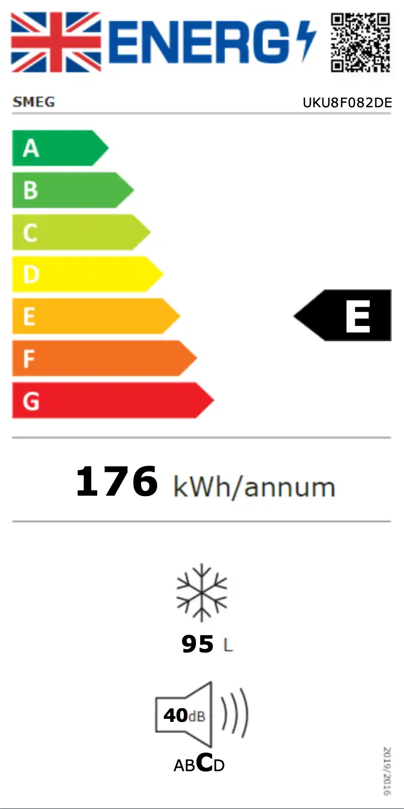 Page n°1 - Label énergétique Smeg UKU8F082DE