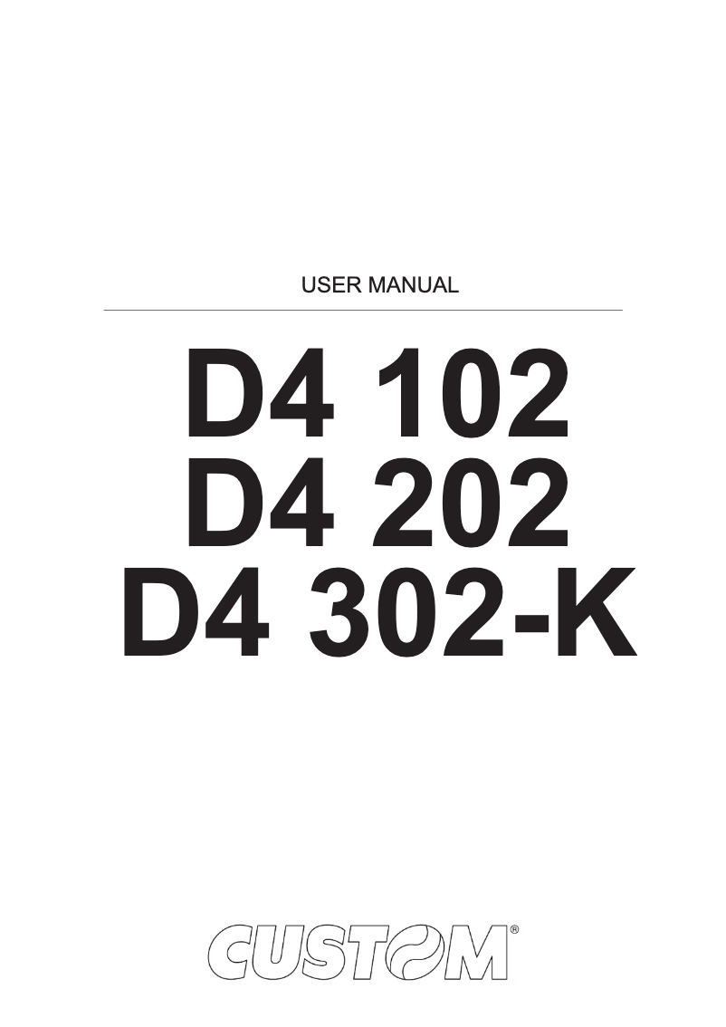 Image de la première page du manuel de l'appareil D4 102