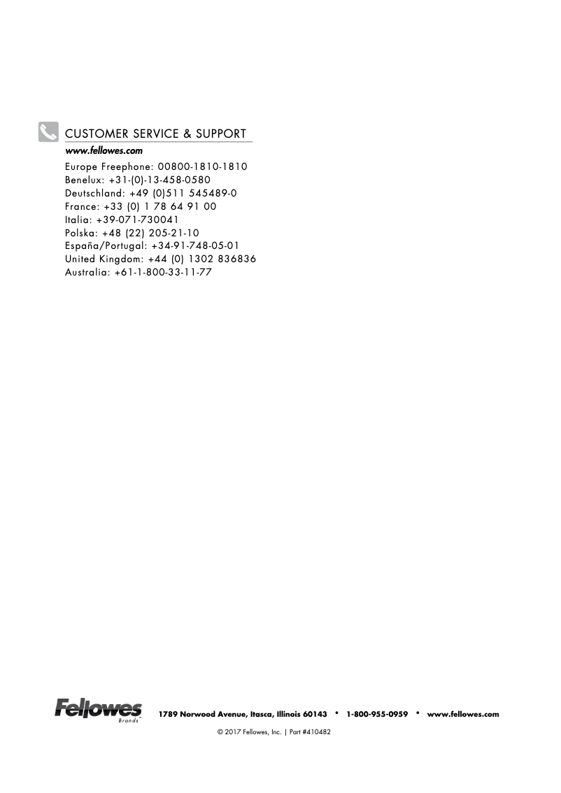 Page 1 de la notice Manuel utilisateur Fellowes Fusion A4