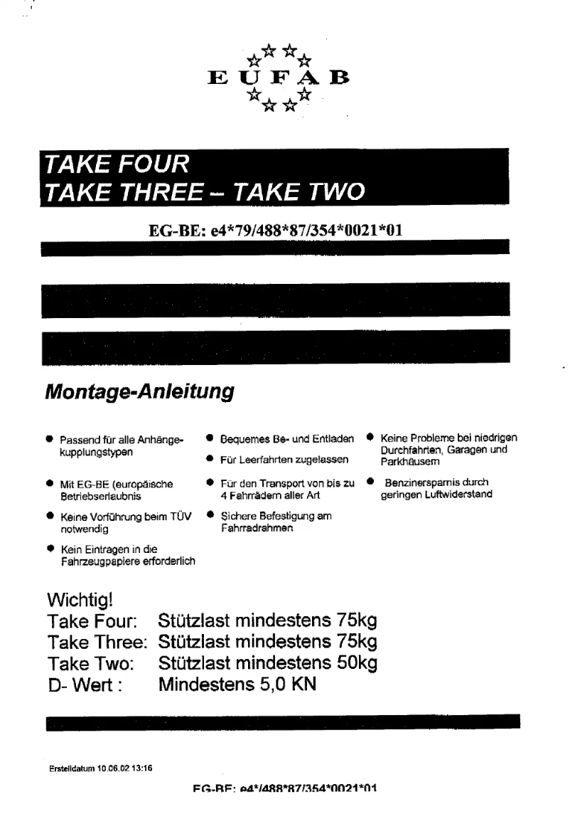 Image de la première page du manuel de l'appareil Take Four