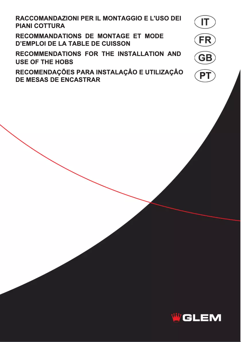 Page 1 de la notice Manuel utilisateur Glem Gas GV64WH