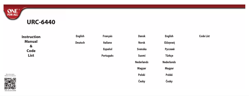 Image de la première page du manuel de l'appareil URC 6440 Simple 4