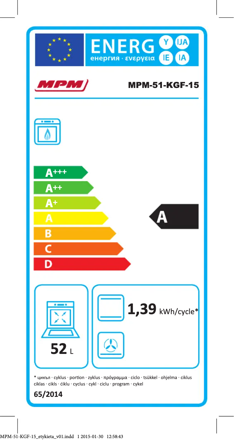 Page 1 de la notice Manuel utilisateur MPM MPM-51-KGF-15