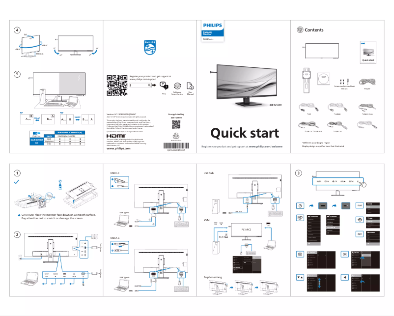 Page n°1 - Guide de démarrage rapide Philips 40B1U5600