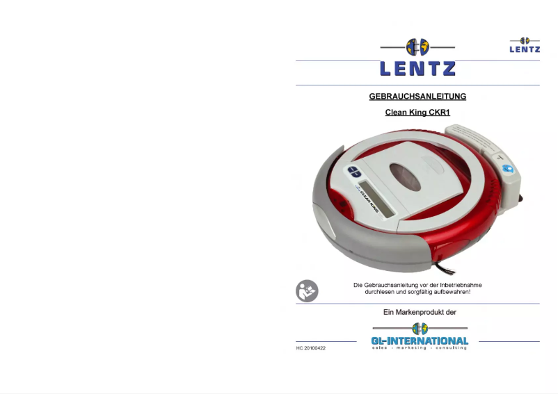 Page 1 de la notice Manuel utilisateur Lentz Clean King CKR1