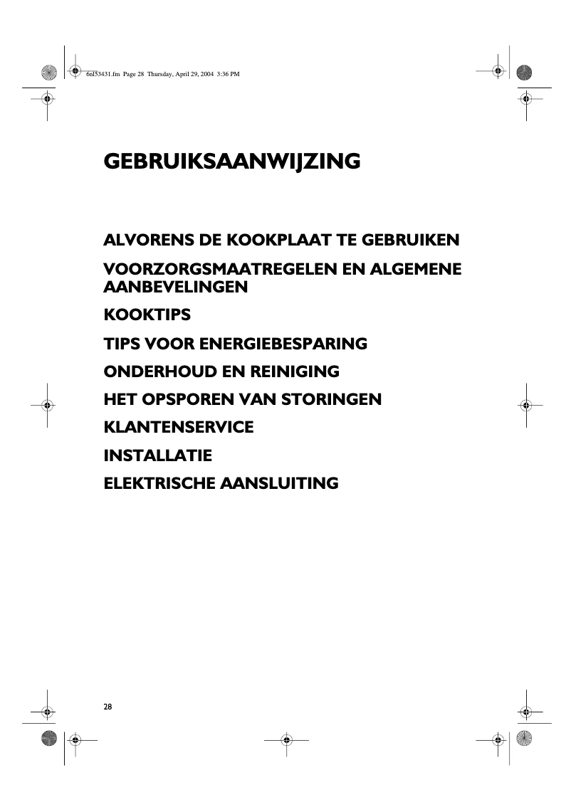 Page 1 de la notice Manuel utilisateur Whirlpool HOB V00 S