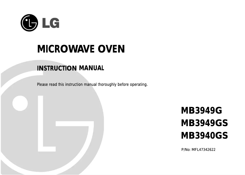 Page n°1 - Manuel utilisateur LG MB-3949GS