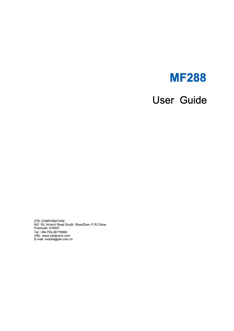 Image de la première page du manuel de l'appareil MF288