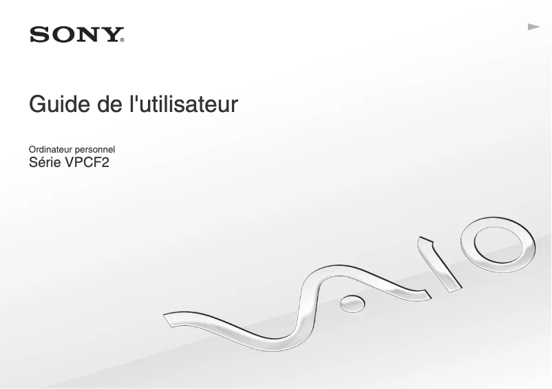 Page 1 de la notice Manuel utilisateur Sony Vaio VPCF215FD