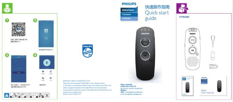 Page n°1 - Guide de démarrage rapide Philips Voice Tracer VTR5080