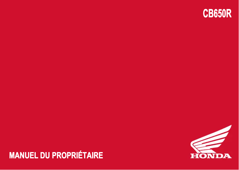 Página 1 del manual Manual de usuario Honda CB650R (2023)