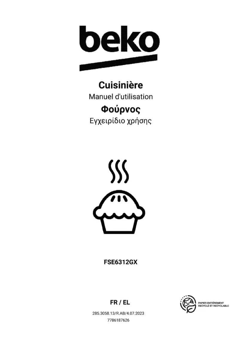 Page n°1 - Manuel utilisateur Beko FSE6312GX