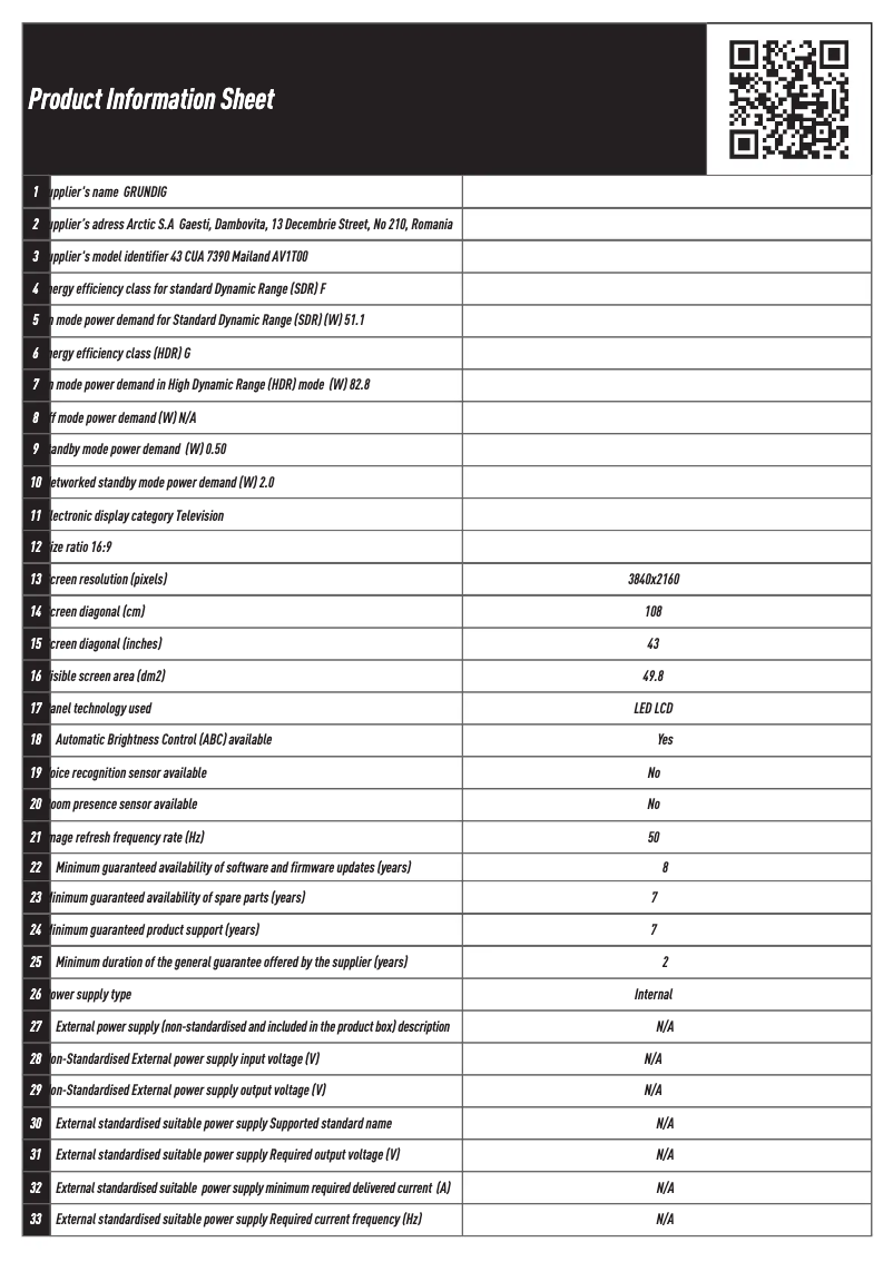 Image de la première page du manuel de l'appareil 43 CUA 7390 Mailand