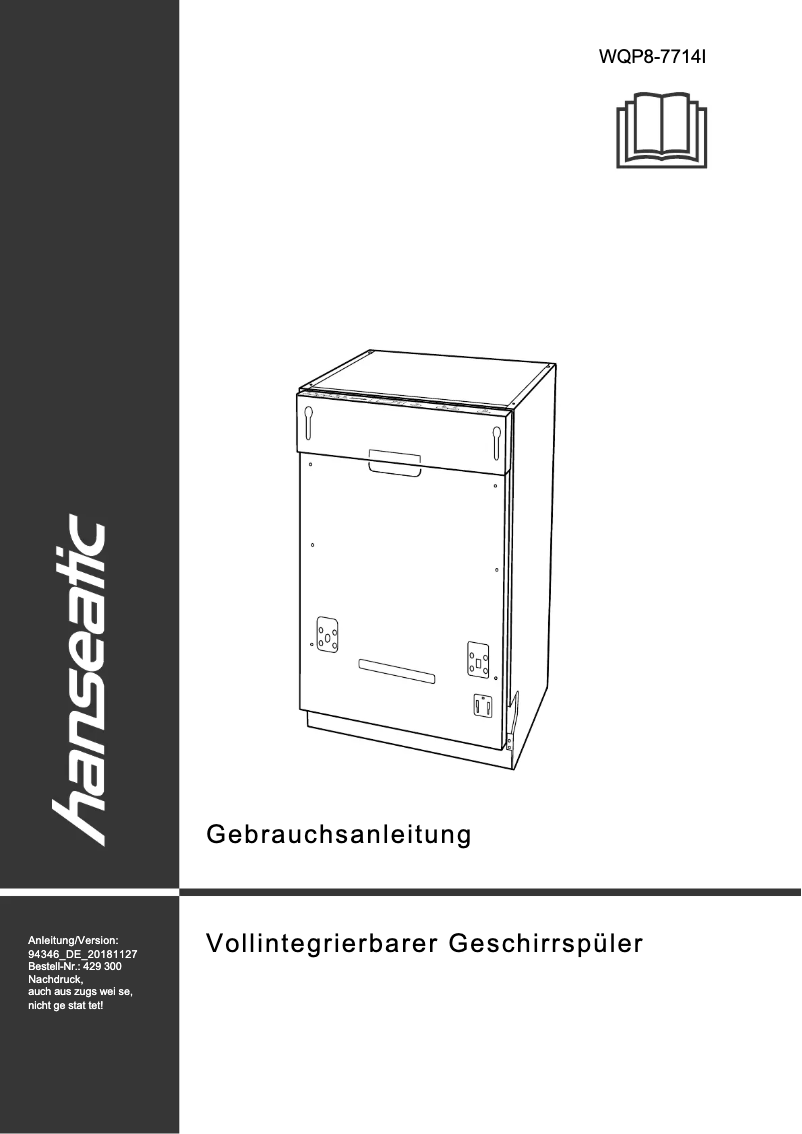 Página 1 del manual Manual de usuario Hanseatic WQP8-7714I