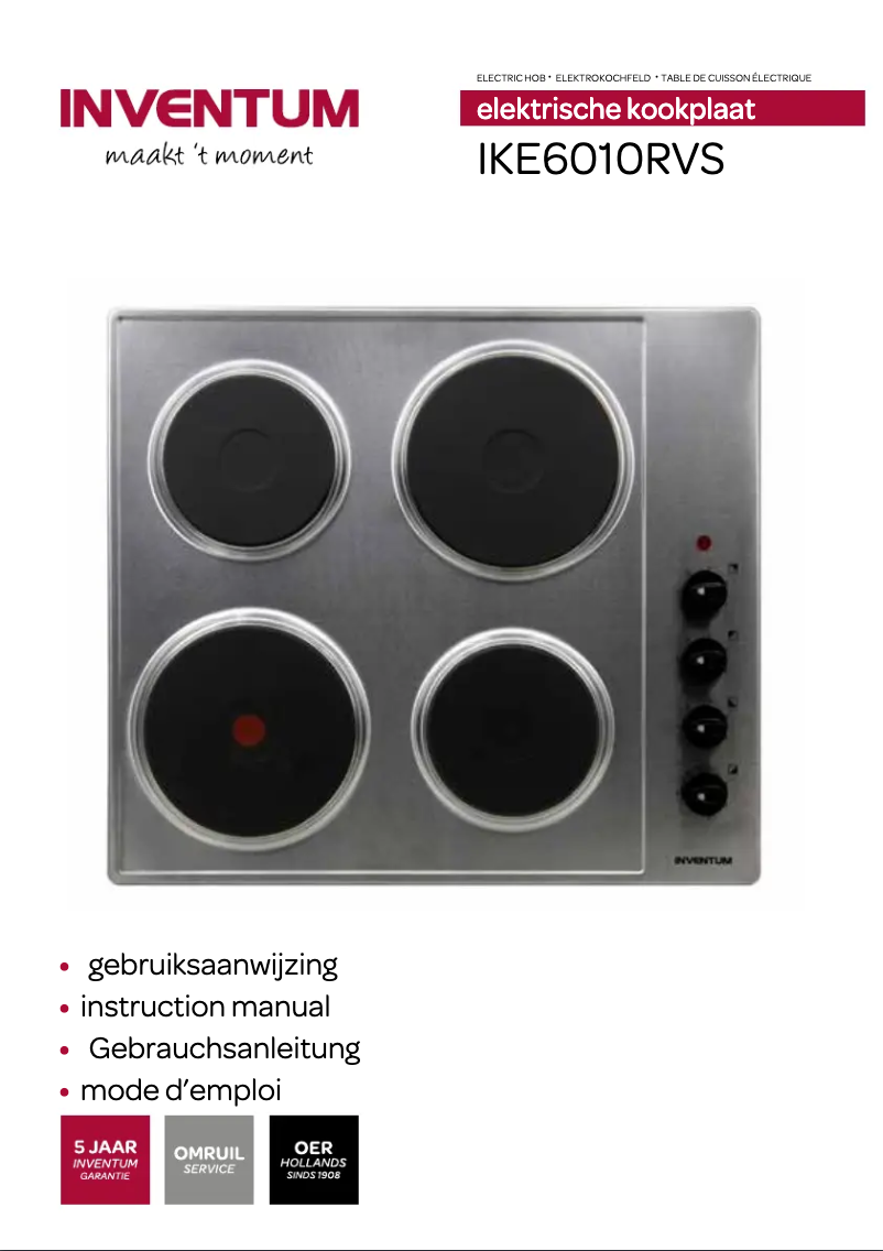 Image de la première page du manuel de l'appareil IKE6010RVS