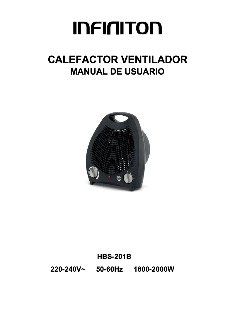 Page 1 de la notice Manuel utilisateur Infiniton HBS-201B