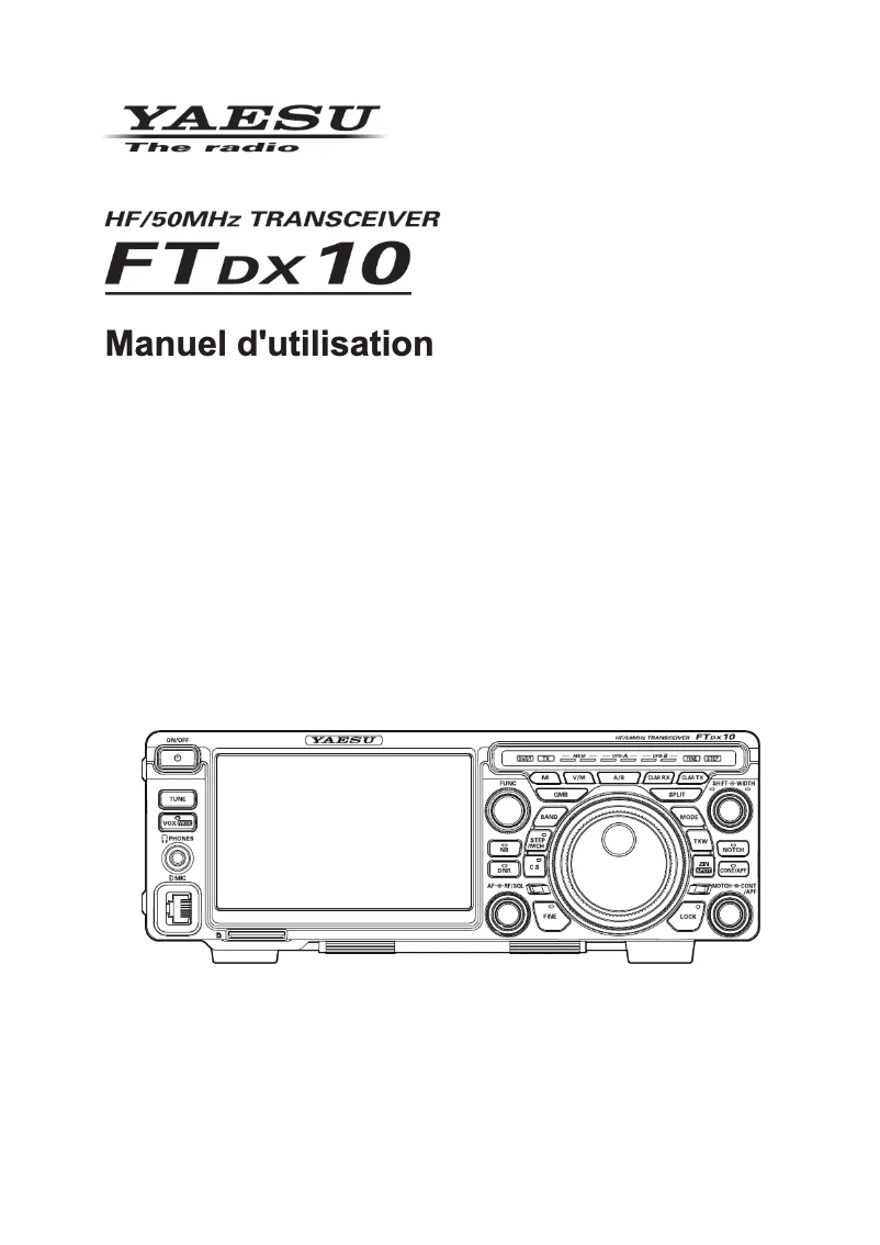 Página 1 del manual Manual de usuario Yaesu FTDX10