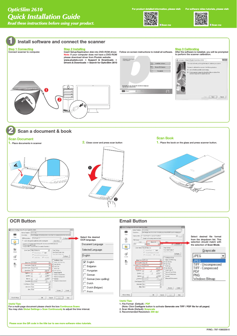 Image de la première page du manuel de l'appareil OpticSlim 2610