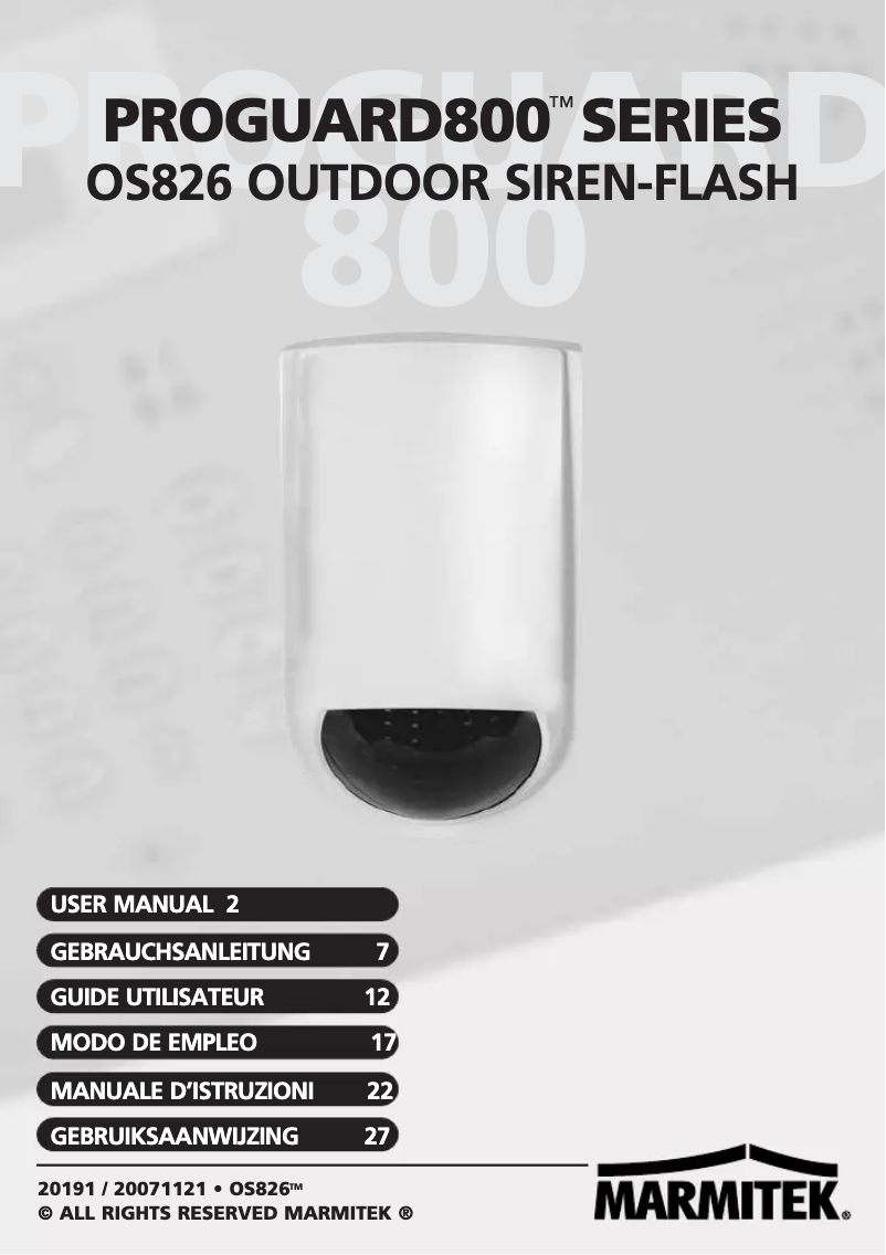 Image de la première page du manuel de l'appareil OS826