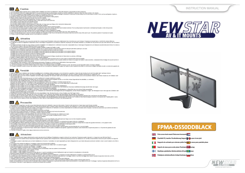 Page 1 de la notice Manuel utilisateur Newstar FPMA-D550DD