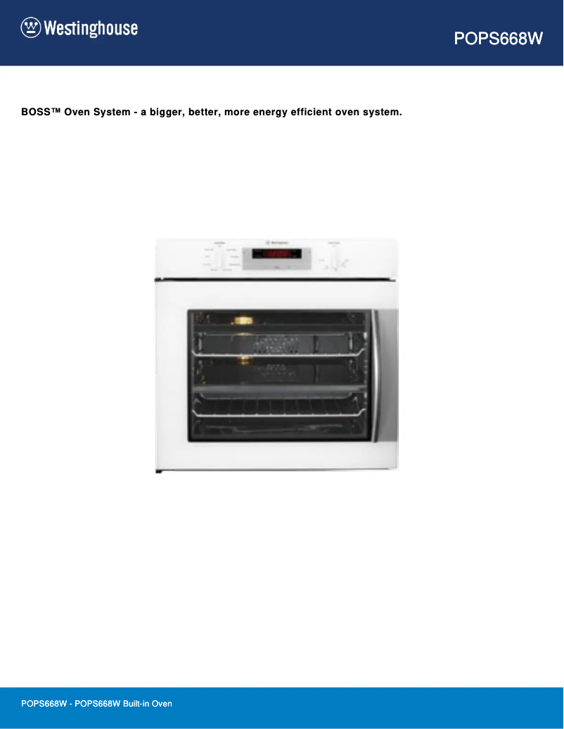 Page 1 de la notice Fiche technique Westinghouse POPS668W