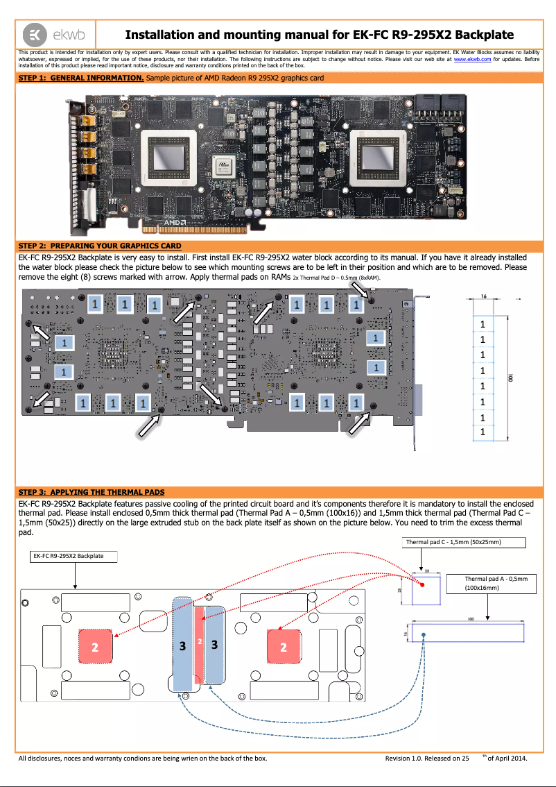 Page 1 de la notice Manuel utilisateur EK Water Blocks 3831109869093
