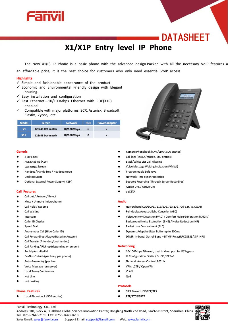 Imagen de la primera página del manual del dispositivo X1P