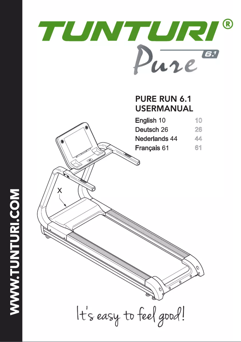 Page 1 de la notice Manuel utilisateur Tunturi Run 6.1