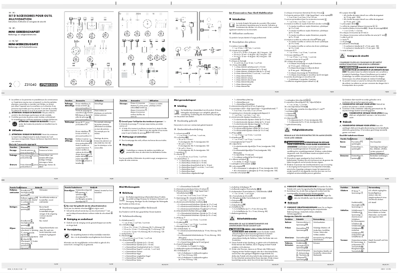 Page 1 de la notice Manuel utilisateur Parkside Z31040