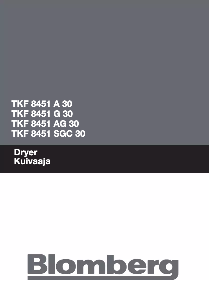 Page n°1 - Manuel utilisateur Blomberg TKF 8451 AG 30