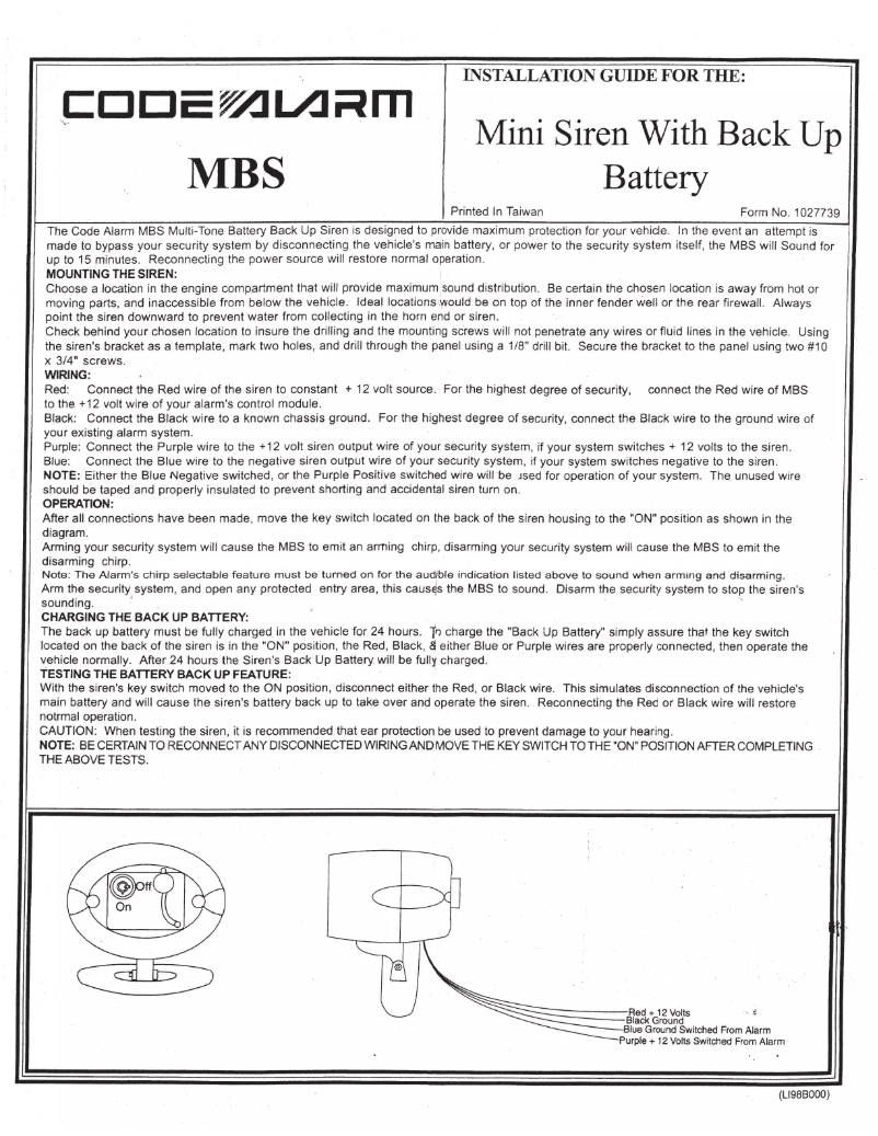 Image de la première page du manuel de l'appareil MBS