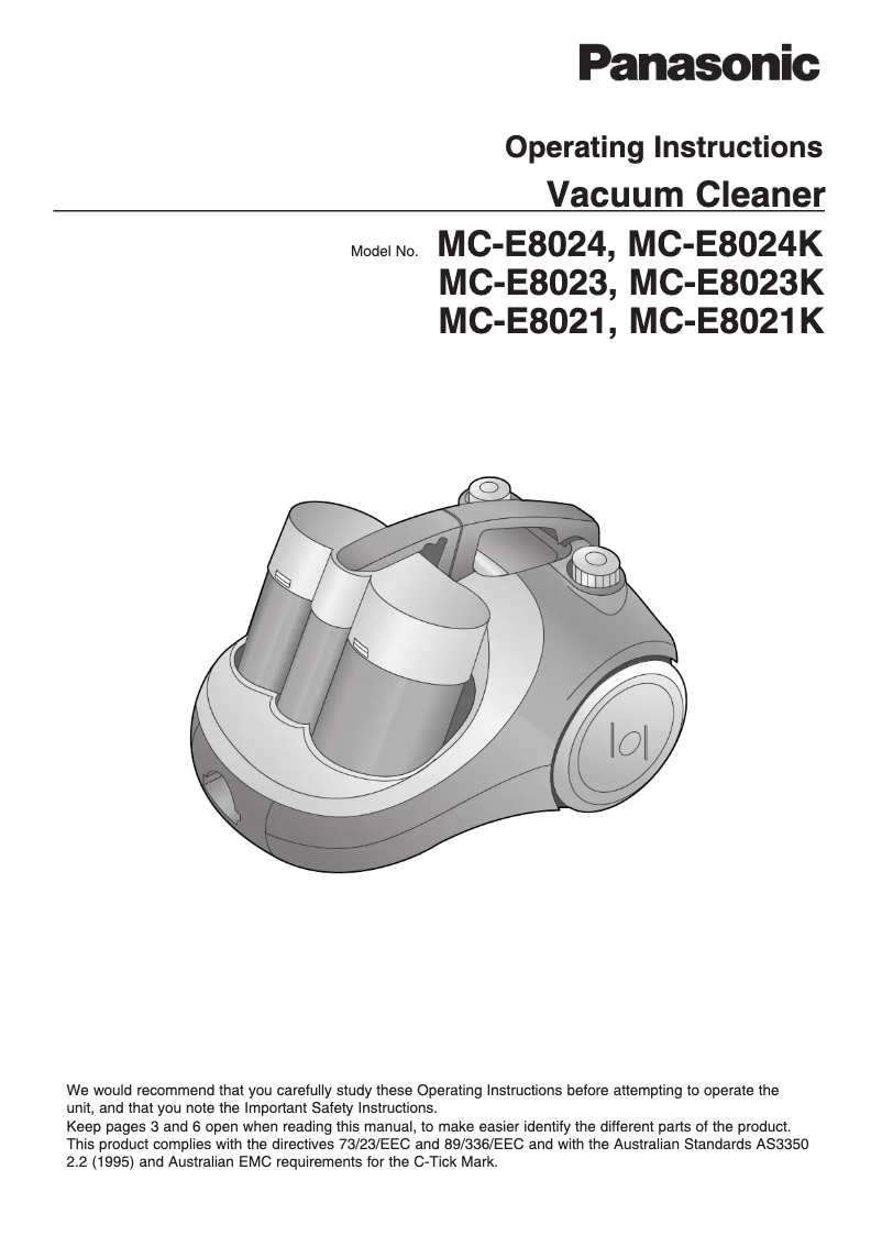 Image de la première page du manuel de l'appareil MC-E8024K