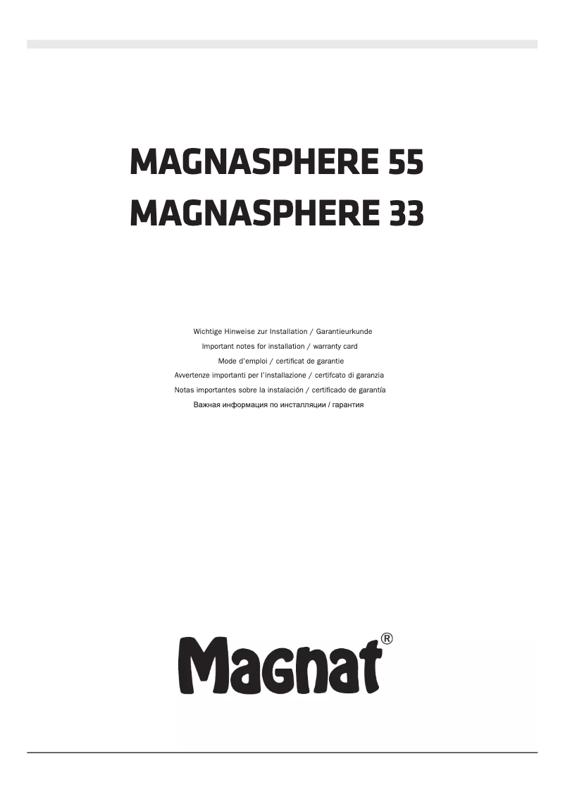 Image de la première page du manuel de l'appareil Magnasphere 33