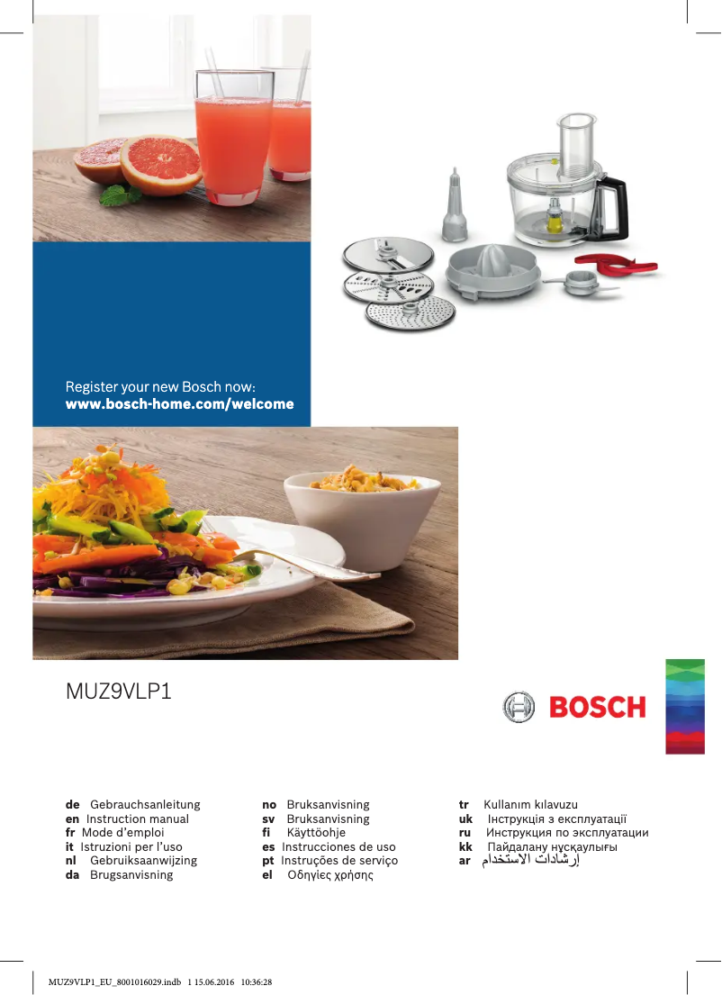 Page 1 de la notice Manuel utilisateur Bosch MUZ9VLP1