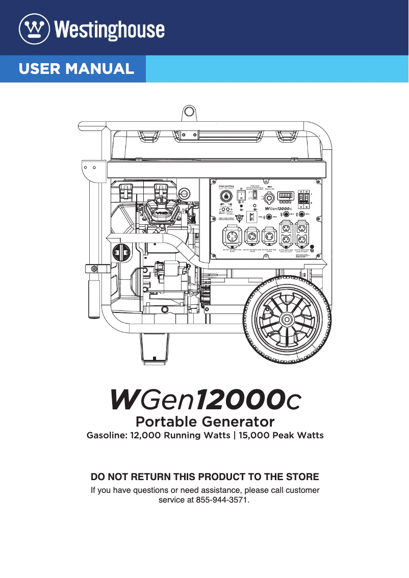 Página 1 del manual Manual de usuario Westinghouse WGen12000c