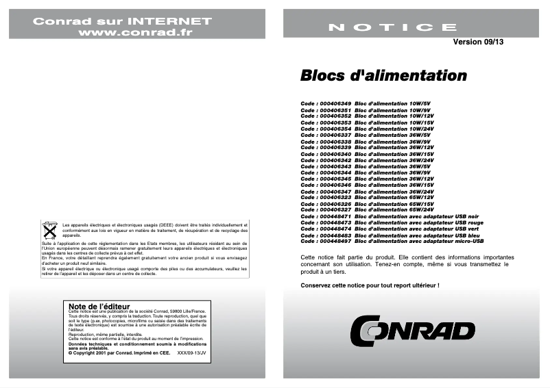 Page 1 de la notice Manuel utilisateur HN-Power HNP65-240-C