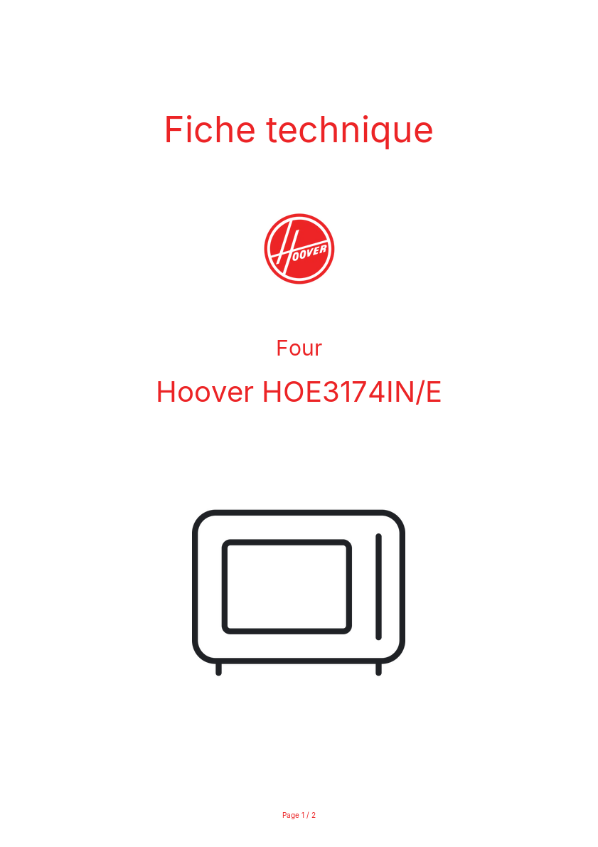 Image de la première page du manuel de l'appareil HOE3174IN/E