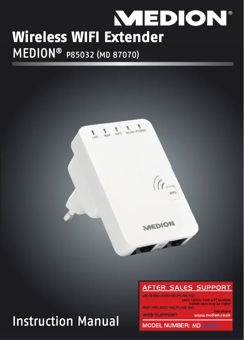 Page 1 de la notice Manuel utilisateur Medion P85032 (MD 87070)